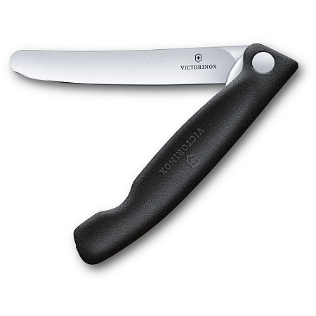 Faca De Cozinha Dobrável Swiss Classic 11 Cm Lâmina Lisa Preta Victorinox