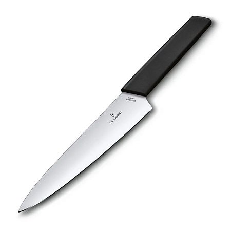 Faca Swiss Modern Color Lâmina Lisa 19 Cm Preta Victorinox