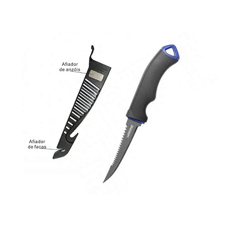 Faca Fillet MFK4T 10cm Teflon Com Serra Marine Sports