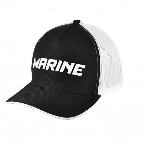 Bone Para Pesca Preto E Branco Marine