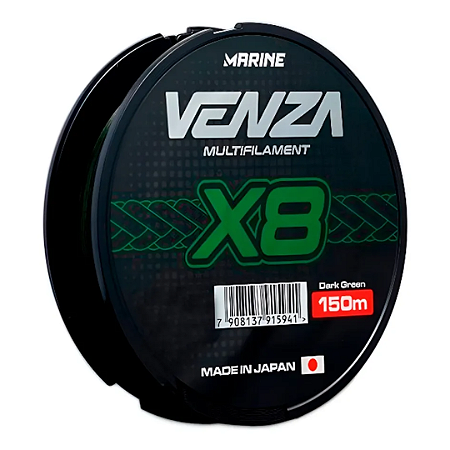 Linha Para Pesca Venza X8 Verde 40lb 150 Metros Marine Sports
