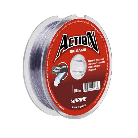 Linha Action Big Game Nylon Cinza 20lb 33mm 100m Marine Sports