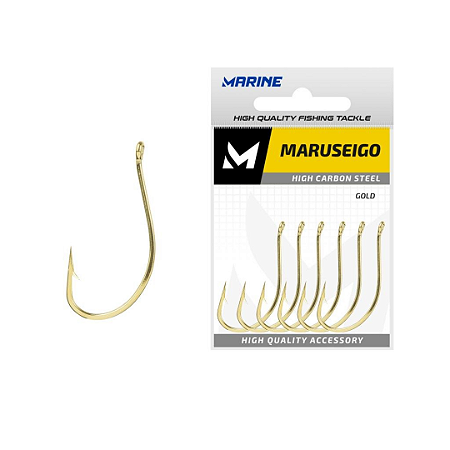 Anzol Marine Maruseigo Gold Nº 10 Cartela com 50 Unidades