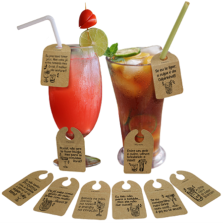 Tag Etiqueta para Drinks Bebidas Coquetel Frases Divertidas