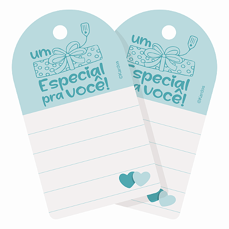 Tag Um Presente Especial pra Você Aniversário Azul 4x7cm 50u