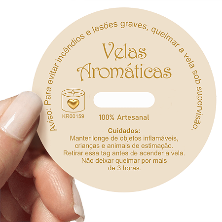50 Tags Velas Artesanais Aromáticas 6cm Pavio De Madeira