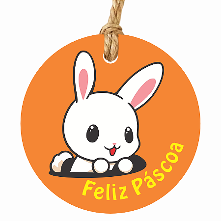 50 Tags Feliz Páscoa Coelho Laranja 60cm Para Personalizar
