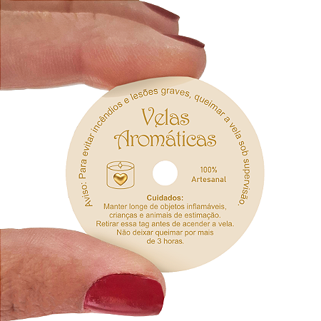 50 Tags Velas Artesanais Aromáticas Etiquetas Com 4cm