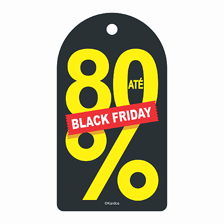 50 Tags Black Friday Etiquetas Saldo Promoção 80 OFF 5x9cm