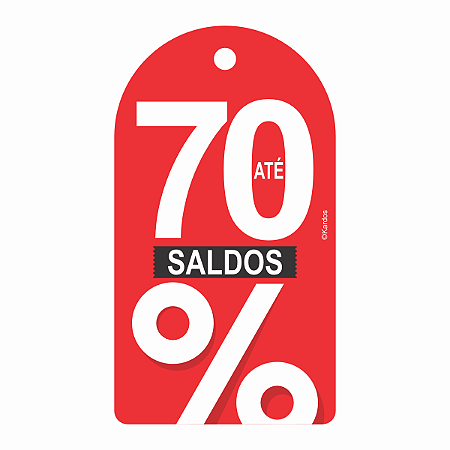 50 Tags KARDOS Etiquetas para Saldo e Promoção OFF 70% 5x9cm
