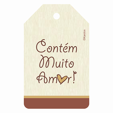 Tag Decorativa Contém Muito Amor Etiqueta Kardos 8x5cm 50un