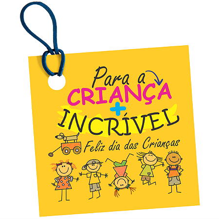 Tag Dia das Crianças para Presente Kardos 4,5x4,5cm com 50un