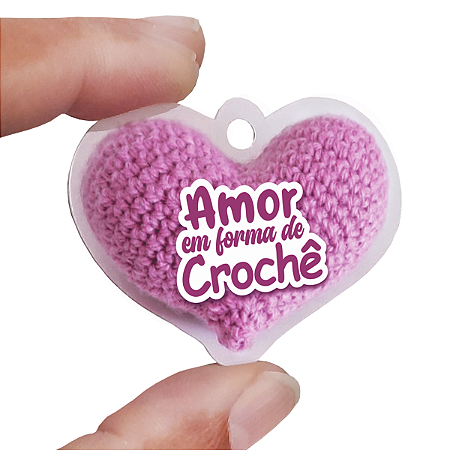 Etiqueta para Crochê e Amigurumi Coração 6x4,5 cm 50un