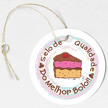 Tag para Bolo e Confeitaria Selo de Qualidade Redonda 4cm 100un