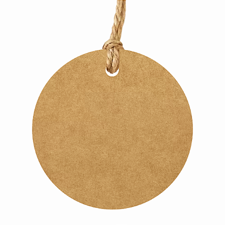 Tag Kraft Liso Redondas 6cm Com Furo Sem Personalização 100u
