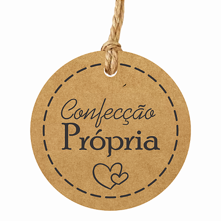 100 Tags Confecção Própria em Papel Kraft Redonda 6cm