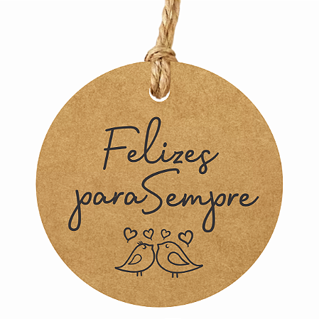 100 Tags Para Casamento Noivado Convite Kraft Redonda 6cm