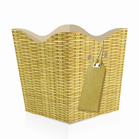 Cachepot de Papel Pote 6 PP 7x7x5,5cm Bambu Trançado c/ 10un