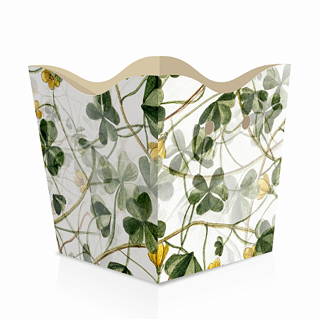 Cachepot de Papel Pote 6 PP 7x7x5,5cm Trevo com 10 unidades