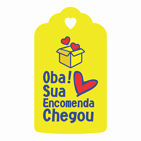 Etiqueta Oba Sua Encomenda Chegou Etiqueta 4x7cm pra Entrega