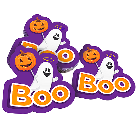 100 Apliques Halloween Fantasma Boo Dia Das Bruxas Decorativo