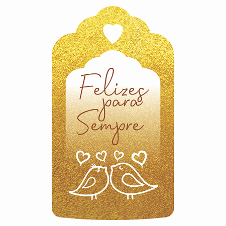 Tag Casamento Felizes Para Sempre 4x7cm Com 100 Unidades