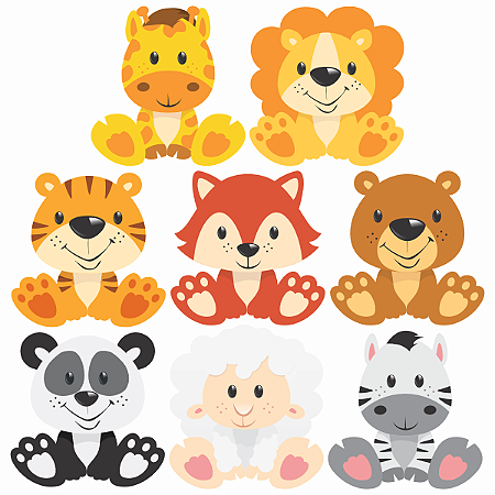 Kit 80 Apliques Safari Animals Kardos Sortidos 80 Un