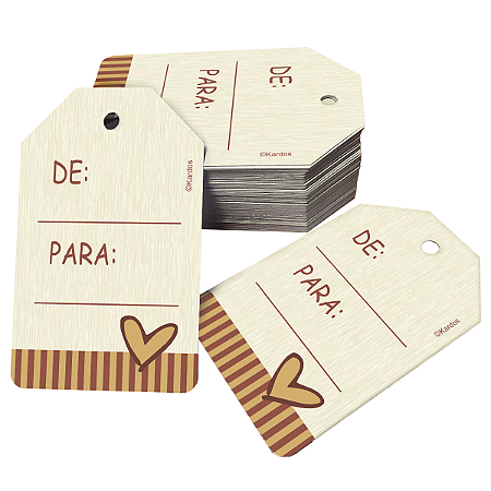 Etiquetas Decorativas Tag De Para Kardos  100 Unidades 5x8cm