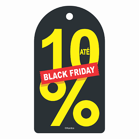 50 Tags Black Friday Etiquetas Saldo e Promoção 10 OFF 5x9cm