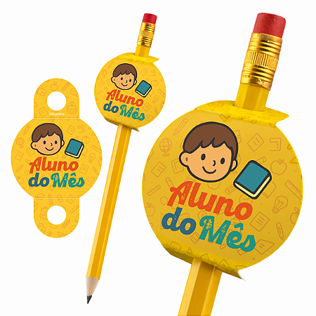 Tag para Lápis e Canetas Aluno do Mês com 50un da Kardos