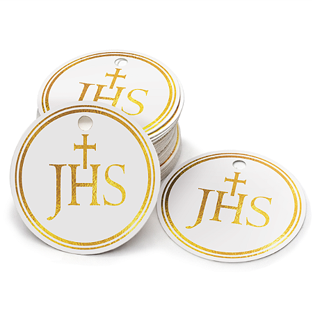 Tag Jesus Salvador dos Homens JHS Branca Redonda Primeira Comunhão