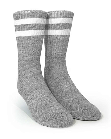 Meia Norden Old School Cinza Branco