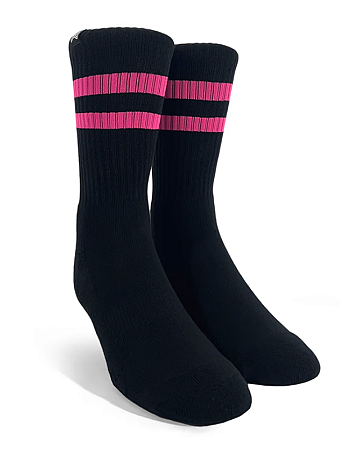 Meia Norden Old School Preto Pink