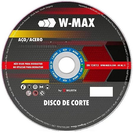 Disco de Corte Ferro 7" 180 X 2,5 X 22,2 Wmax-Wurth