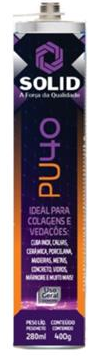 Cola PU 40 Preto 400Gr Solid