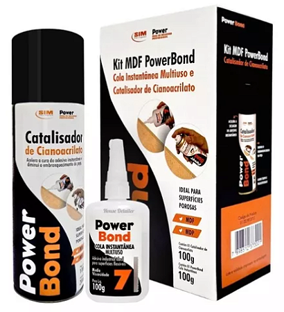 Kit MDF Cola Bonder 100gr / Catalisador 100Gr Power Bond
