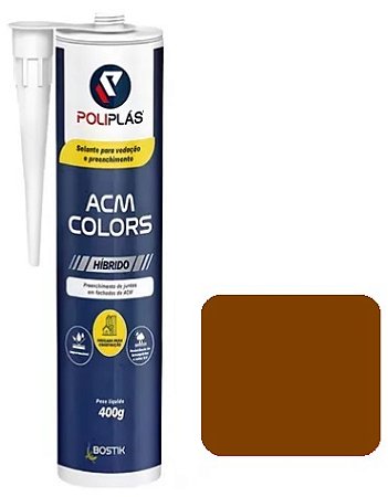 Selante Adesivo Silicone Pu De Polímero Híbrido Cola Acm Marrom  Bronze 400Gr