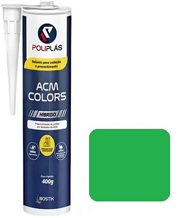 Selante Adesivo Silicone Pu De Polímero Híbrido Cola Acm Verde 400Gr