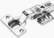 Dobradiça Inox Curva Amortecedor Calço Fixo 35MM