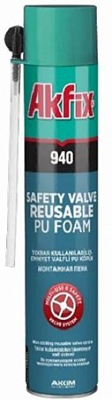 Espuma Expansiva PU 850G - 750ML  - Akfix 940 Reutilizável