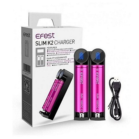 Carregador De Baterias Efest Slim K2