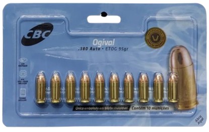 MUNIÇÃO CBC 380AUTO ETOG 95GR BLIST C