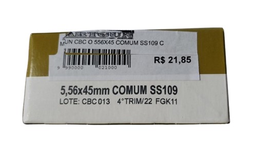 MUNIÇÃO CBC O 556X45 COMUM SS109 C