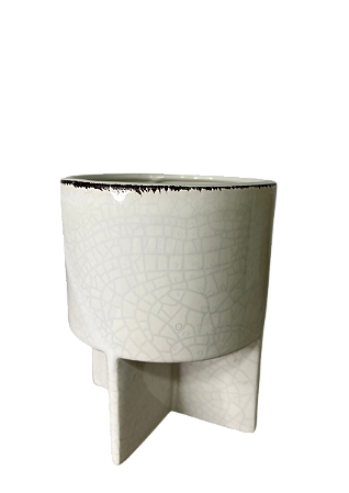 Vaso de Cerâmica Organic 14,5x14,5x17,5cm Branco