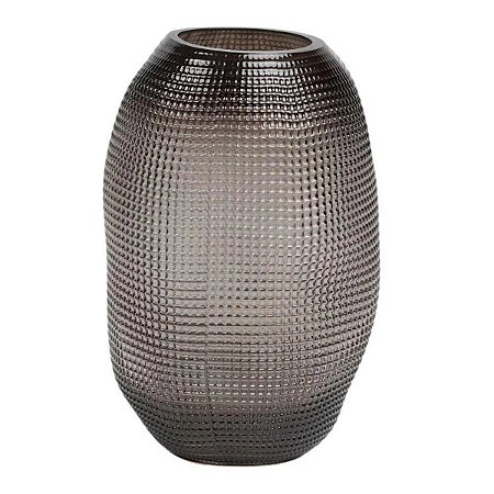 Vaso de Vidro Preto Fosco 19X30cm