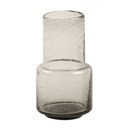 Vaso de Vidro Formas Fume 20X10cm