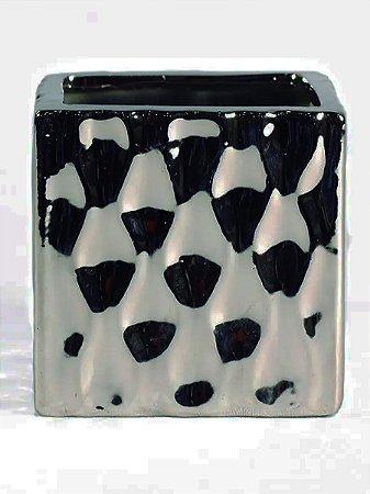 Vaso Cerâmica Quadrado Cromado 13cm 85121