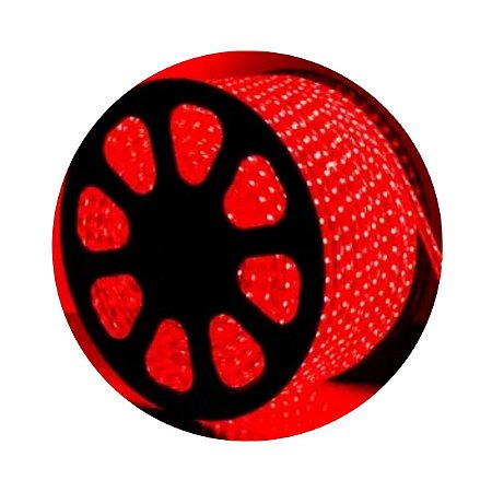 Mangueira 13mm 36 Led 220V Vermelho Metro Alternado Branco Frio