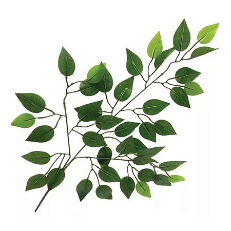 Folha Artificial Complemento Ficus Verde com 12 galhos 60 cm
