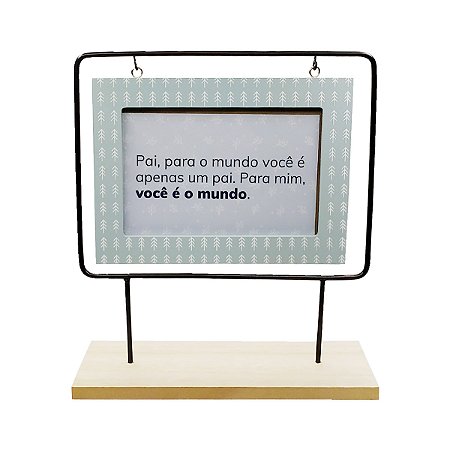 Enfeite Porta Retrato MDF com Ferro 8X21X23cm